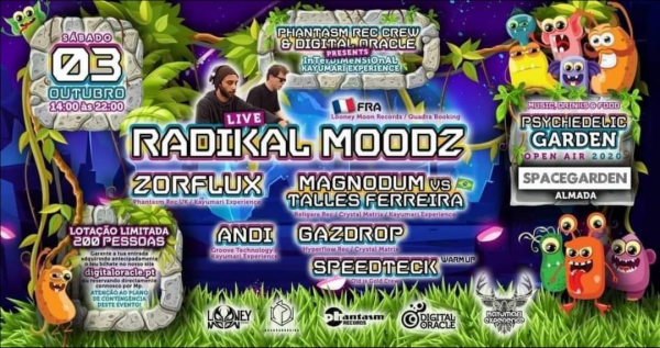 3 de Outubro - Phantasm Rec Crew & Digital Oracle : Psychedelic Garden Open Air