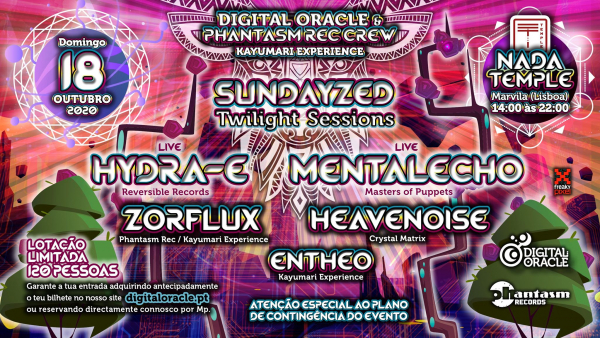 18 OUTUBRO - Digital Oracle & Phantasm Crew : SunDayZed Twilight Sessions