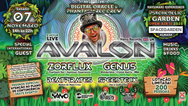 7 de Novembro - Digital Oracle & Phantasm Rec Crew - Psychedelic Garden Open Air II